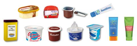 Pots et boites en plastique recyclables